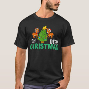 T-shirt Oh Deer Noël Père Noël Chapeau Noël Costume PJ