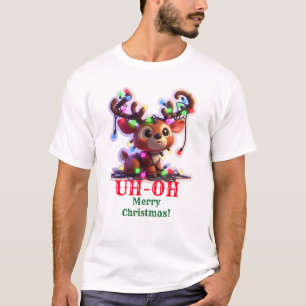 T-shirt "Oh, Deer ! Rindeer Lié Dans Les Lumières De Noël'
