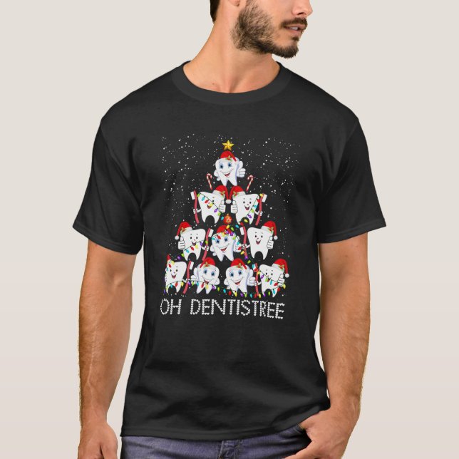 T-shirt Oh Dentistree Christmas Tree Joyeux Noël Denti (Devant)