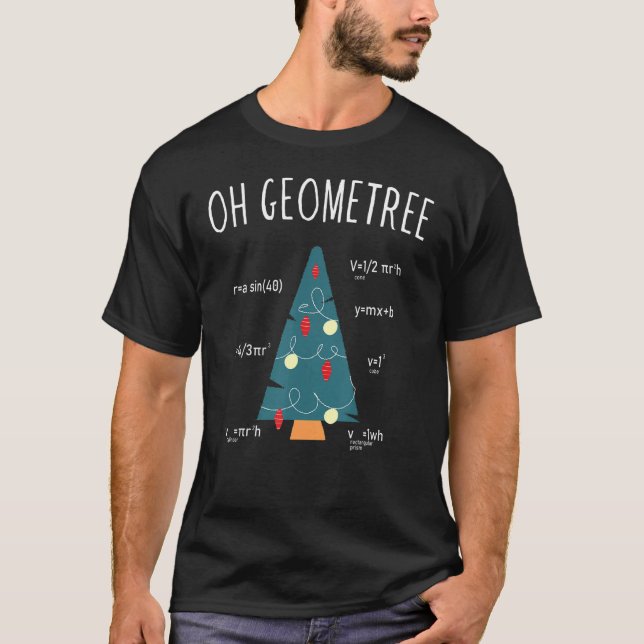 T-shirt Oh Geometree, Arbre de Noël, Géométrie, Maths (Devant)