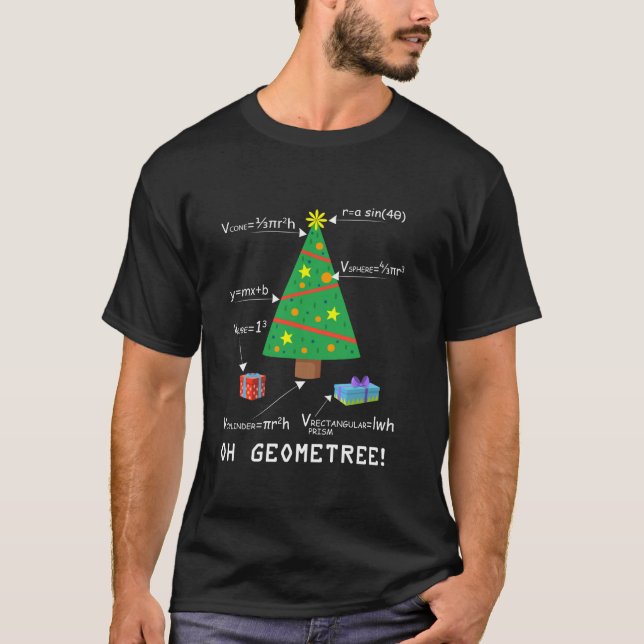 T-shirt Oh Geometree Chemise Géométrie Arbre de Noël Funny (Devant)