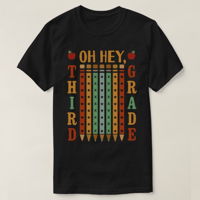 T-shirt Oh hé 3e année de retour à l'école 1 (Design devant)