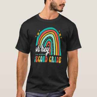 T-shirt Oh Hé Deuxième année Retour à l'école Rétro Arc-en