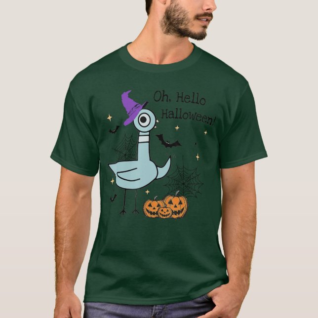 T-shirt Oh Hello Halloween Pigeon Spooky Seasoneachers boy (Devant)