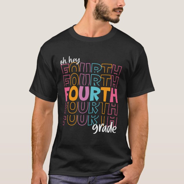T-shirt Oh Hey 4E Année Retour À L'École Enseignants St (Devant)