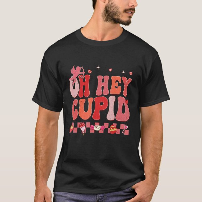 T-shirt Oh Hey Cupid Retro Super Valentine's Day Couple M (Devant)