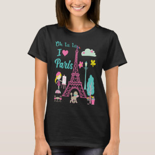T-shirt Oh la la I love Paris Tour Eiffel