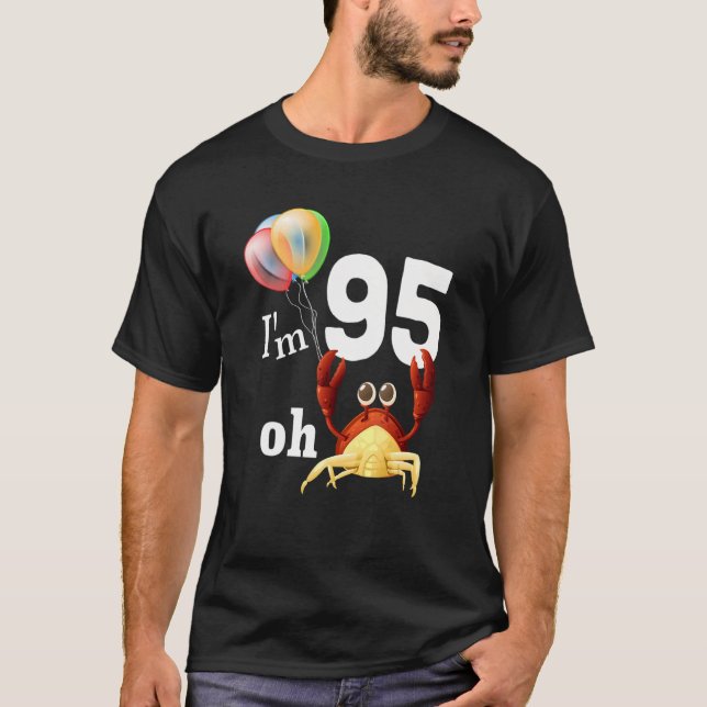 T-shirt Oh merde J'ai 95 ans 95e anniversaire Humour Crabe (Devant)
