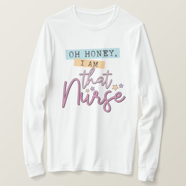 T-shirt Oh mon chéri, je suis cette infirmière - Retro Sty (Design devant)