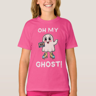 T-shirt Oh My Ghost! Cute Punning Ghost on Skates