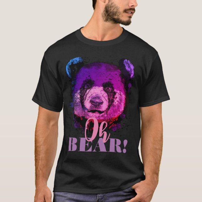 T-shirt "OH OURS" | Drôle Cool Purple Panda (Devant)