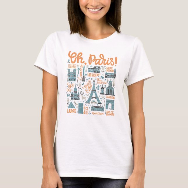 T-shirt Oh, Paris ! | Typographie urbaine (Devant)