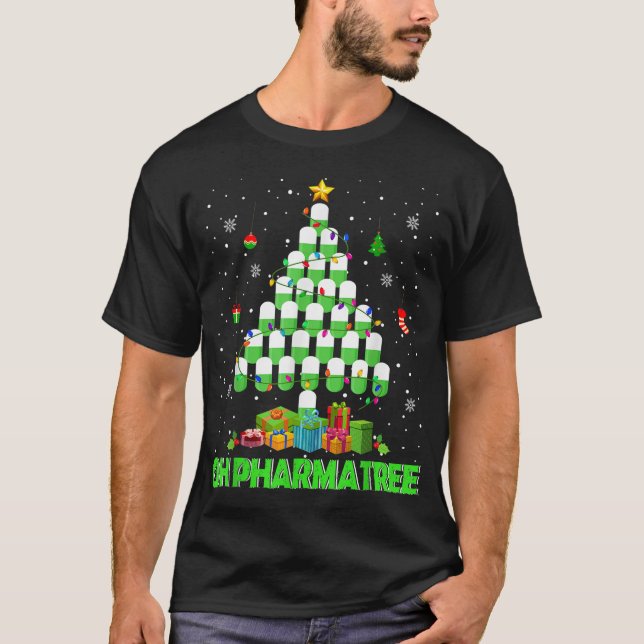 T-shirt Oh Pharmatree Arbre de Noël Médicaments pharmacie  (Devant)