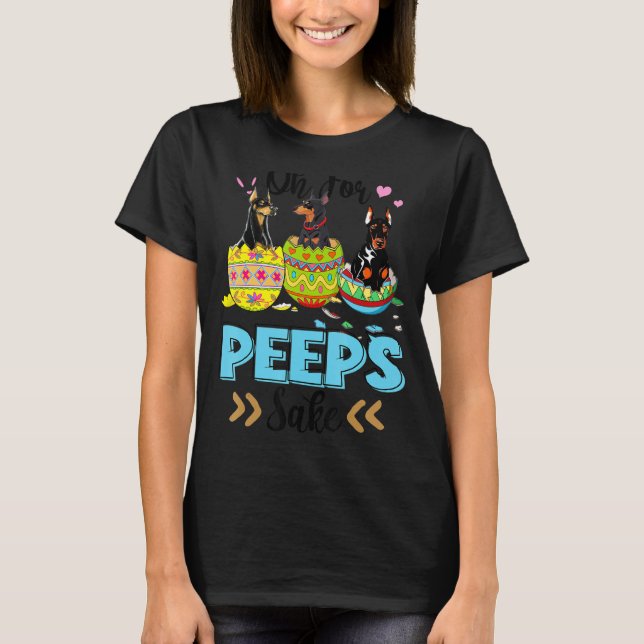 T-shirt Oh pour Dobermann Sake Ear Oeuf Lapin de Pâques (Devant)