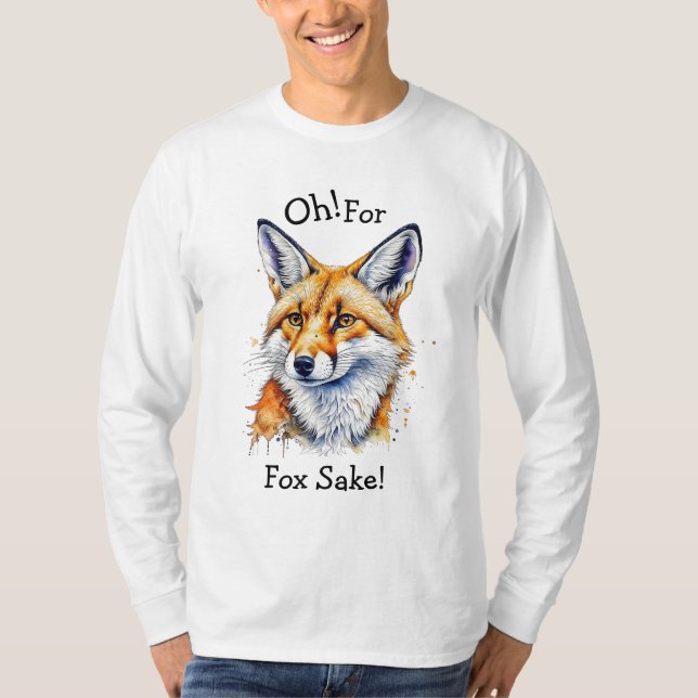 T-shirt Oh, Pour Fox Sake ! Aquarelle amusante (Devant)