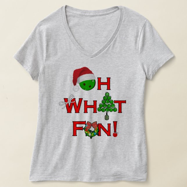 T-shirt Oh Quel Amusant Pickball De Noël (Poser)