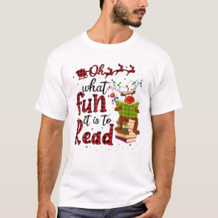 T-shirt Oh Quel Amusement C'Est De Lire Noël Mignonne Rei