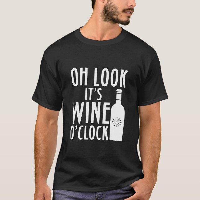 T-shirt Oh Regarde Son Vin Ou Horloge Boire (Devant)