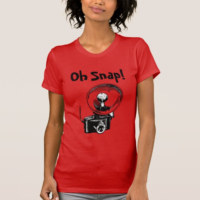 T-shirt Oh Snap avec caméra Vintage Cool (Devant)