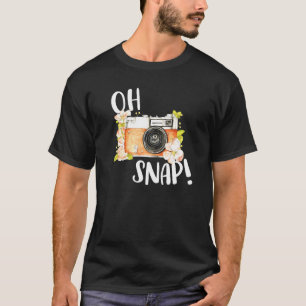 T-shirt Oh Snap Caméra Retro Floral Photographie Vintage