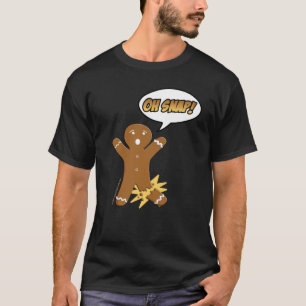 T-shirt Oh Snap Funny Christmas Gingerbread Homme Broken