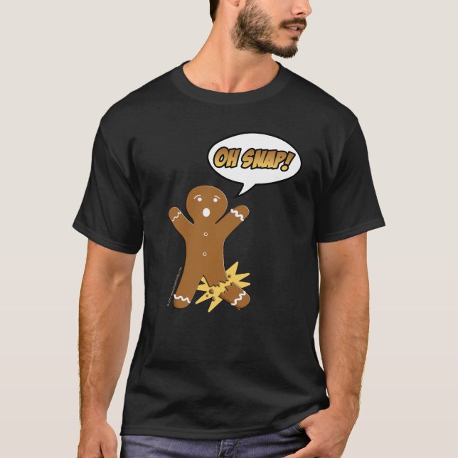 T-shirt Oh Snap Funny Christmas Gingerbread Homme Broken (Devant)