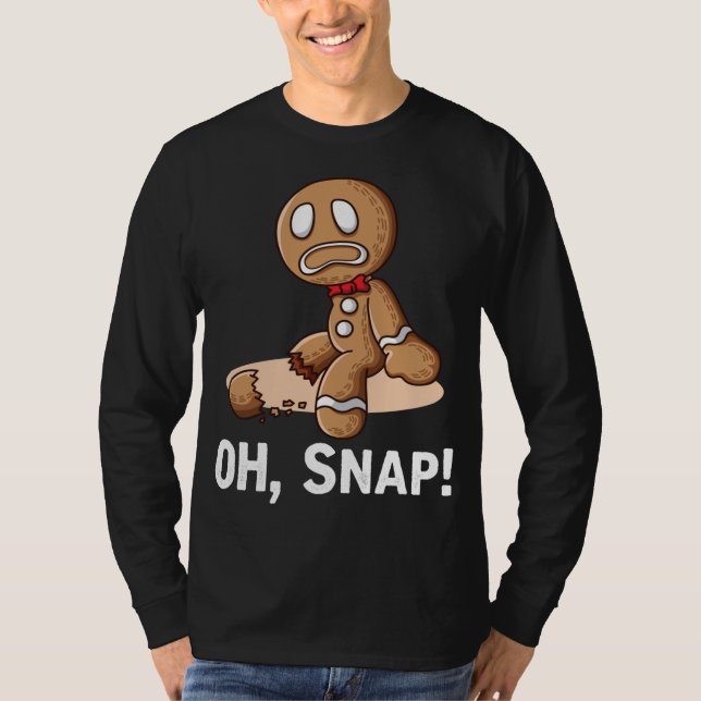 T-shirt Oh Snap Gingerbread Cookie Man Broyé Jambe Amputé (Devant)