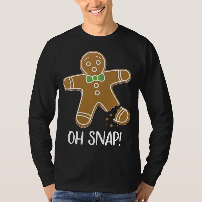T-shirt Oh Snap Gingerbread Man Cookie Broken Leg Funny (Devant)