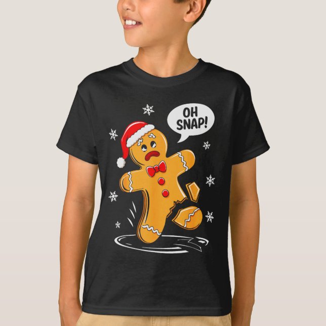 T-shirt Oh Snap Gingerbread Man Shirt Adult Kids Men Women (Devant)
