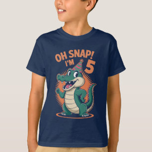 T-shirt Oh Snap J'ai 5 ans Fête d'anniversaire Alligator