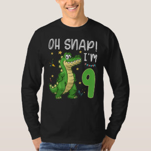 T-shirt Oh Snap Je suis 9 Crocodile Alligator 9 ans Bi