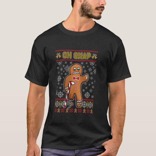 T-shirt Oh Snap pain d'épices Noël Noël Noël Noël Noël fam (Devant)