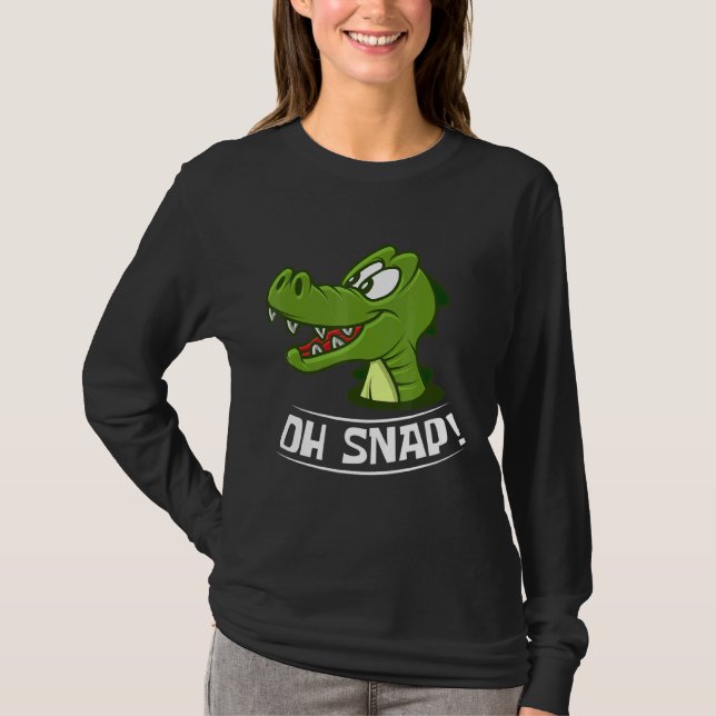 T-shirt Oh Snap Snapped Crocodile de jambe Alligator (Devant)