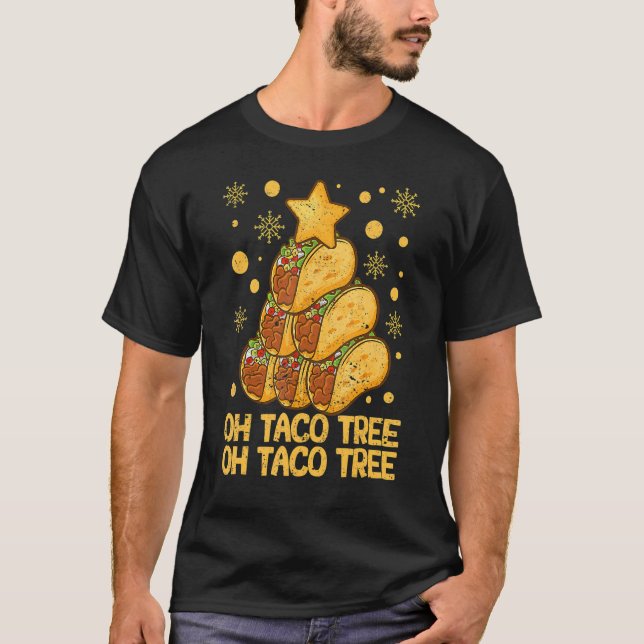 T-shirt Oh Taco Tree Mexican Food Taco  Christmas (Devant)
