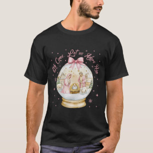 T-shirt Oh Venez Admirez-Le Scène De La Nativité Snow Glob
