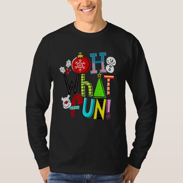 T-shirt Oh What Fun Christmas Shirt With Wreath And Tree (Devant)