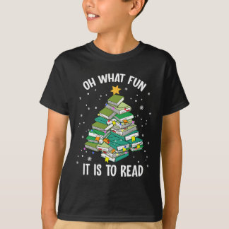 T-shirt Oh What Fun It Is To Read Christmas Tree Book Love