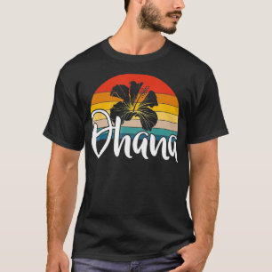 T-shirt Ohana Hawaii Hibiscus Fleur Retro Hawaii Famille