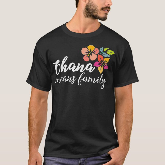 T-shirt Ohana Signifie Famille Fleurs Hawaiiennes Hommes F (Devant)