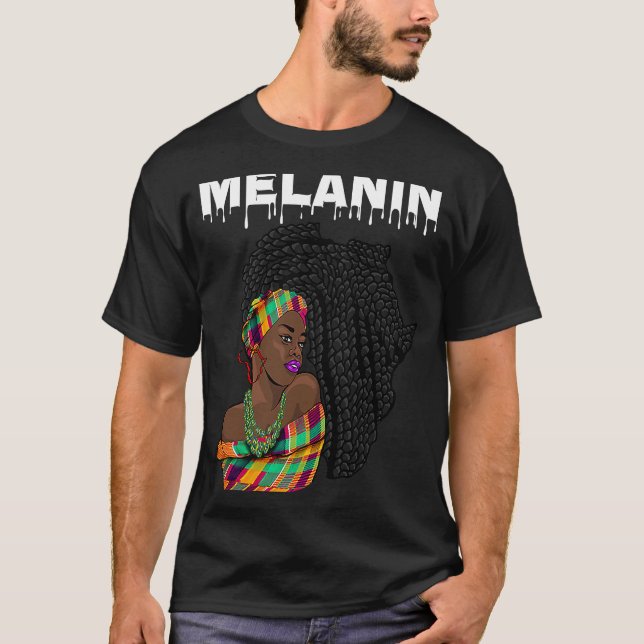 T-shirt Oheneba Drippin Melanin Black Queen Pride Africa (Devant)