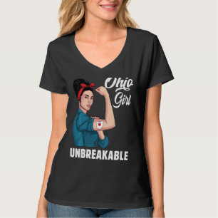 T-shirt Ohio Girl Unbreakable Ohio Carte Etat Drapeau Souv