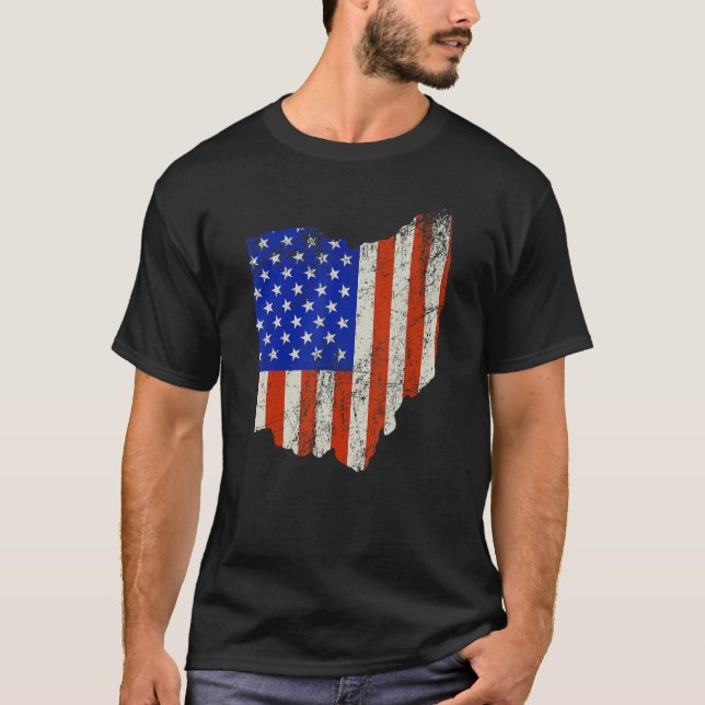 T-shirt Ohio Home Usa Flag (Devant)