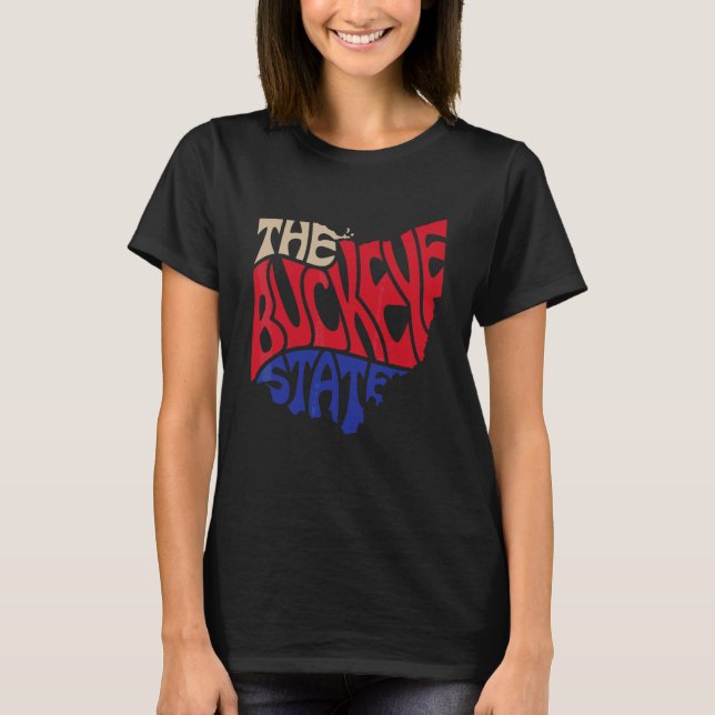 T-shirt Ohio Oh Us State Shape Motto (Devant)