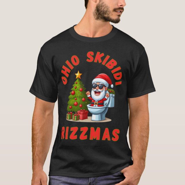 T-shirt Ohio Skibidi Rizzmas Funny Christmas Rizz Gyatt Ri (Devant)