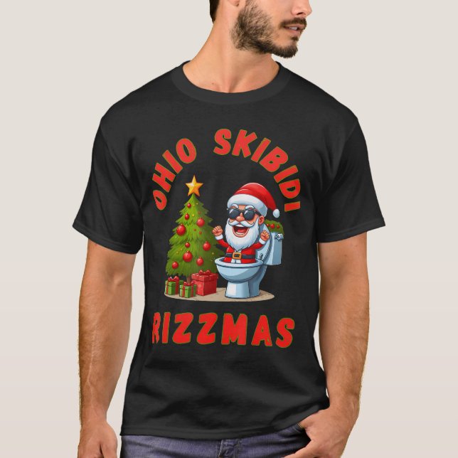 T-shirt Ohio Skibidi Rizzmas Noël Rizz Père Noël (Devant)