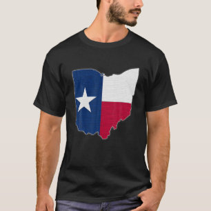 T-shirt OHIO STATE MAP TEXAS TX Drapeau Racines Hommes Fem