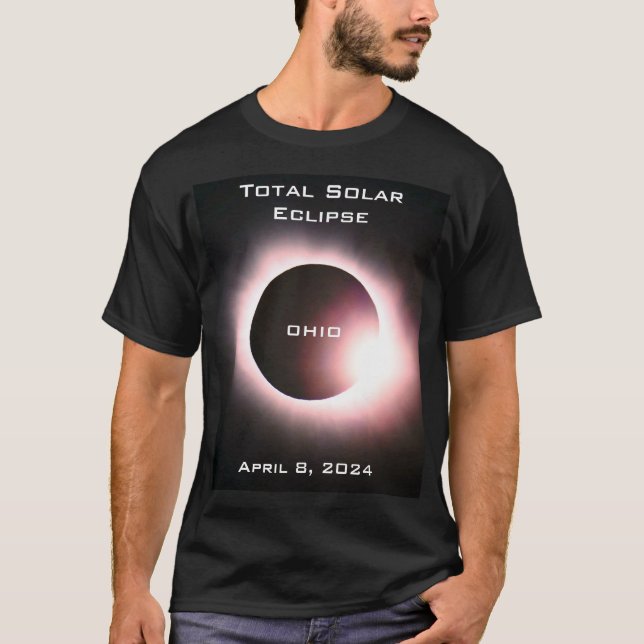 T-shirt OHIO Total éclipse solaire 8 avril 2024 (Devant)