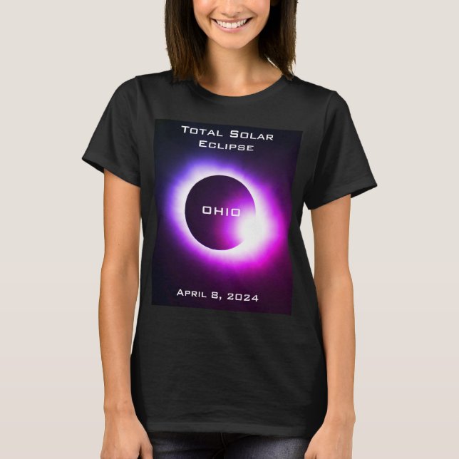 T-shirt OHIO Total éclipse solaire 8 avril 2024 (Devant)