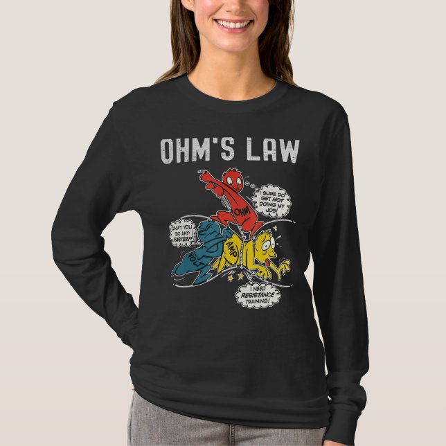 T-shirt Ohms Law Electricity Expliqué Ingénieur Électrique (Devant)