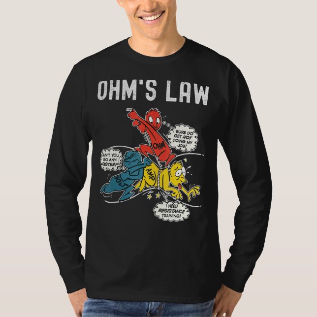 T-shirt Ohms Law Electricity Expliqué Ingénieur Électrique (Devant)